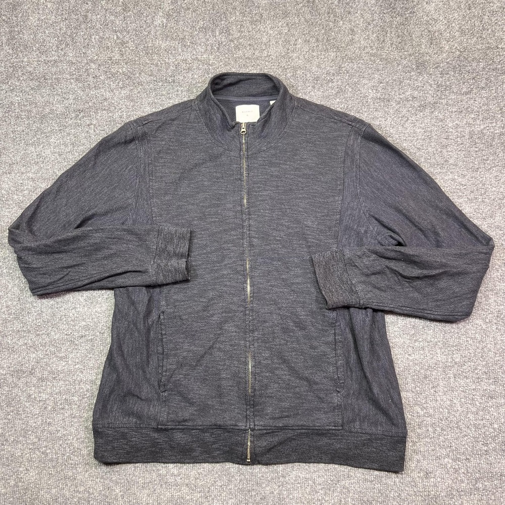 Billy Reid Jacket Mens XL Gray Knit Bomber Full Zip Lightweight Pockets Casual